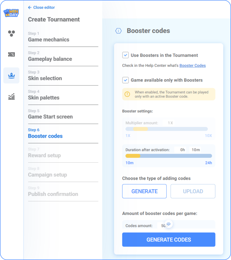 Exclusive Tournament Setup in Winday