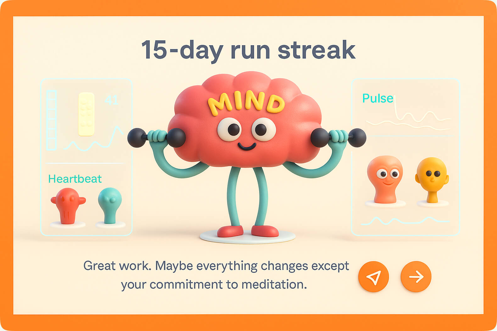 Gamification Element: 15-day run streak