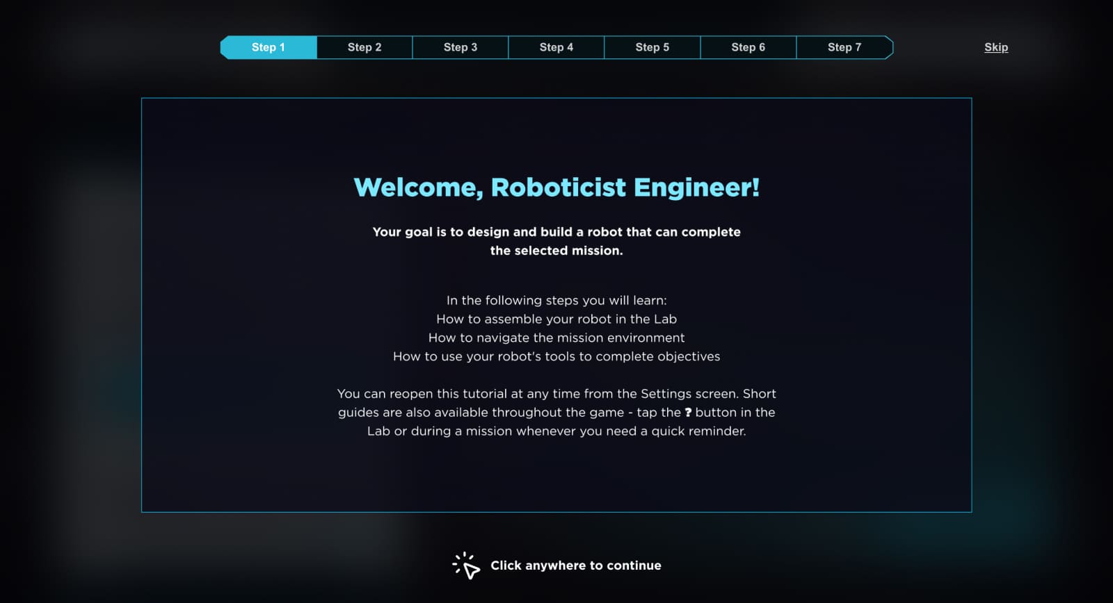 Robot Responders: Welcome Message