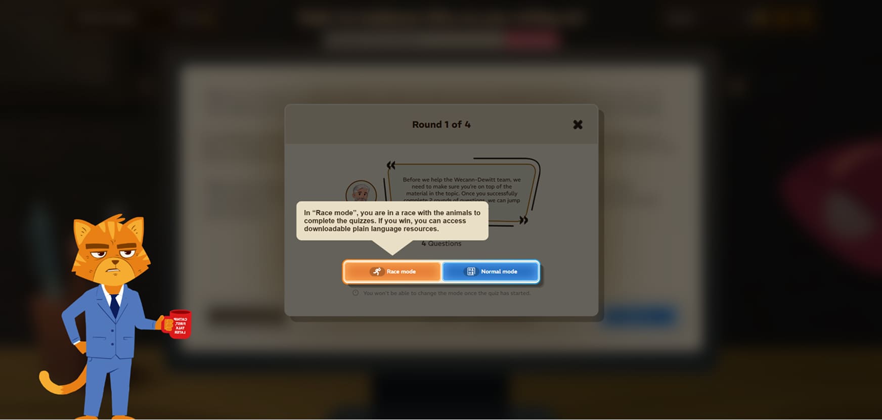 The Plain Game: Normal mode and Race mode